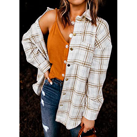 Women's Fall Clothes Plaid  Jacket Long Sleeve For Sale Wholesale Pice