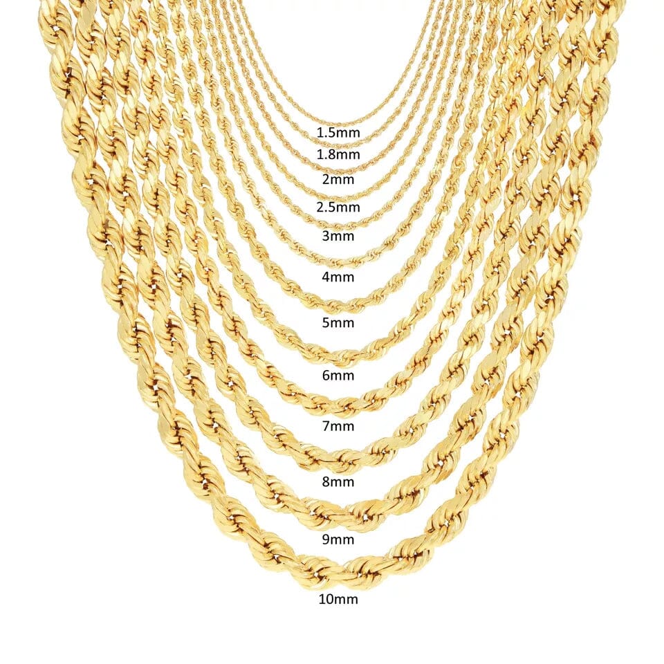 Rope Chain in Yellow Gold - 6mm Pay With Visa For Sale