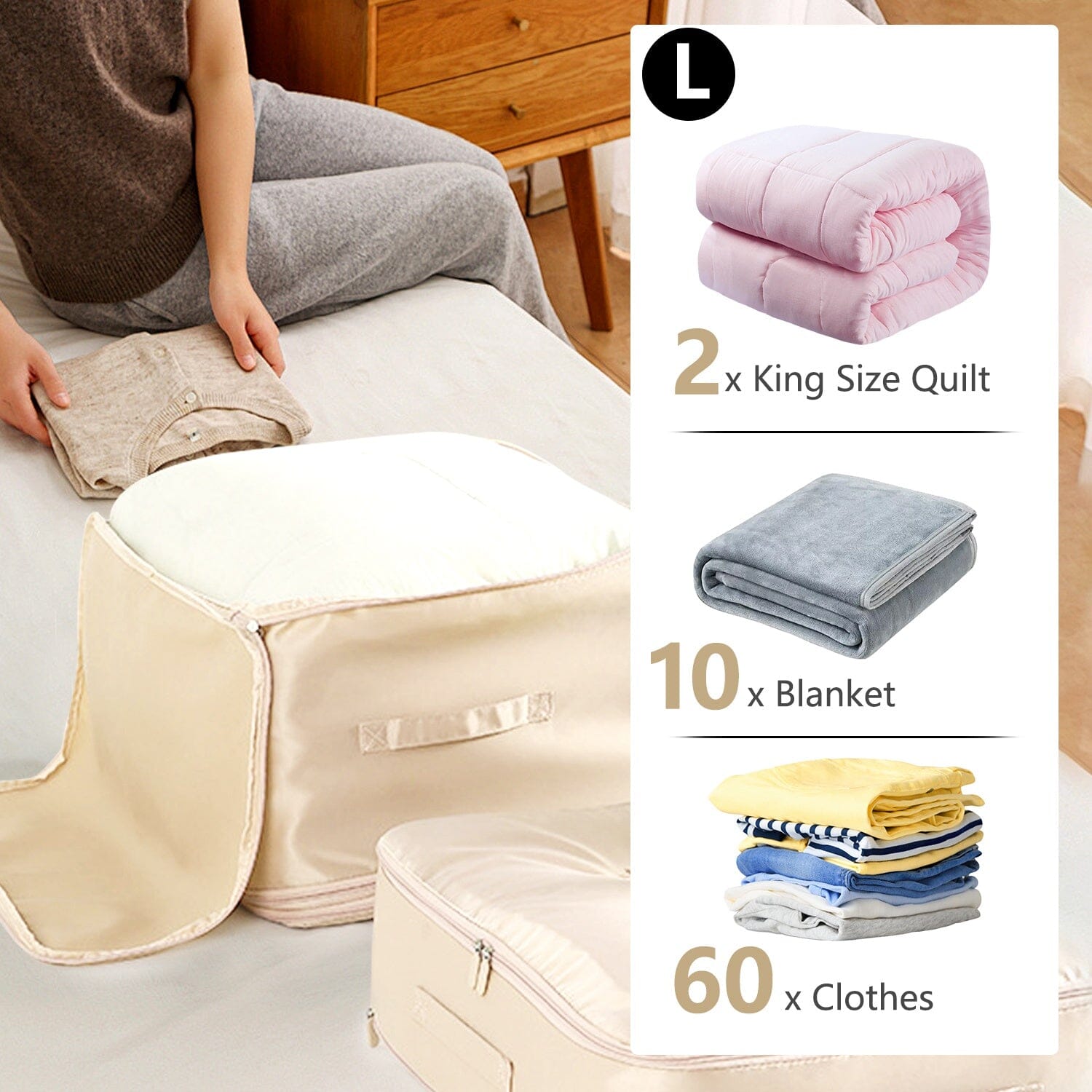 Foldable Storage Bag with Dual Zippers Cheapest Pice Sale Online