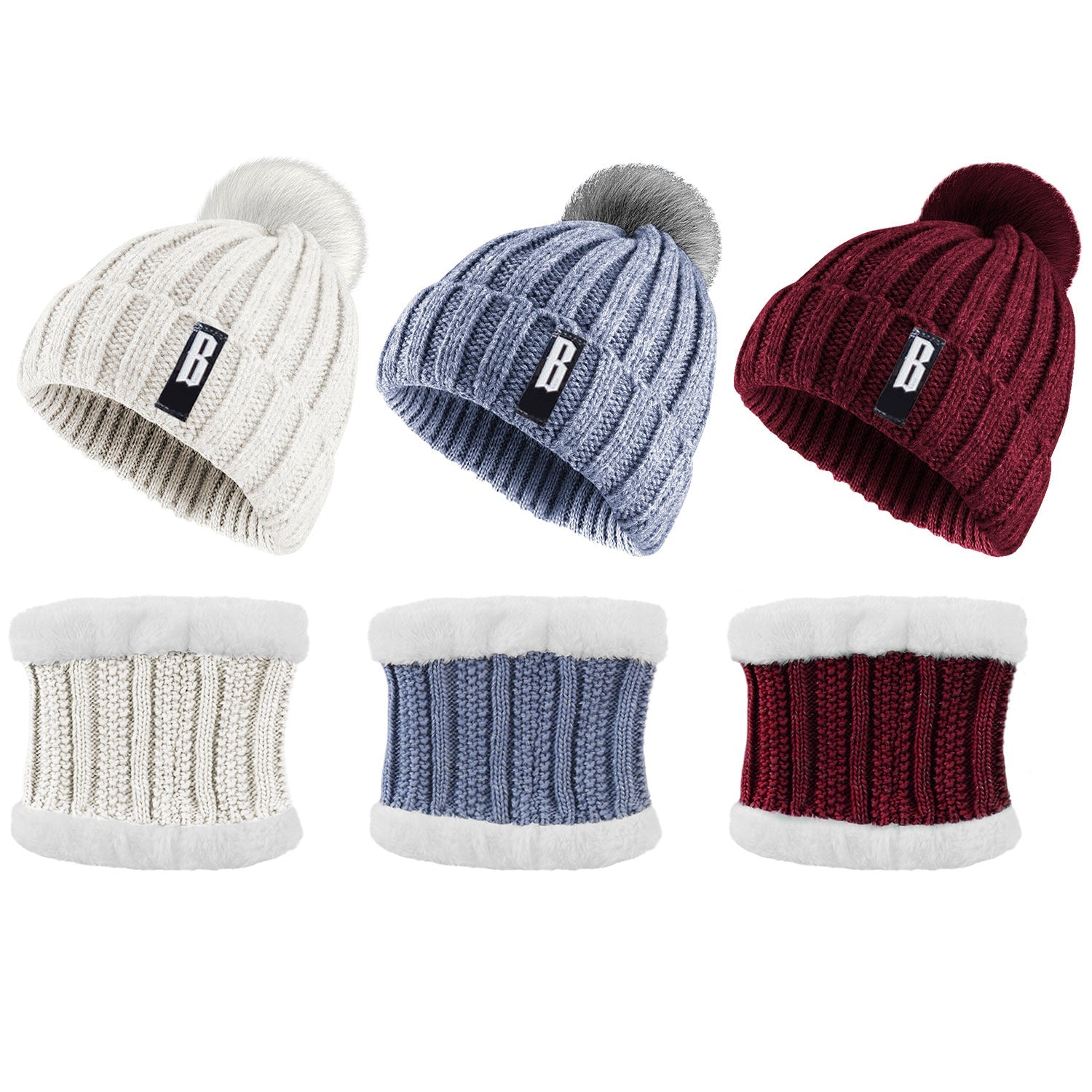 Winter Beanie Hat Scarf Set for Women Clearance Order