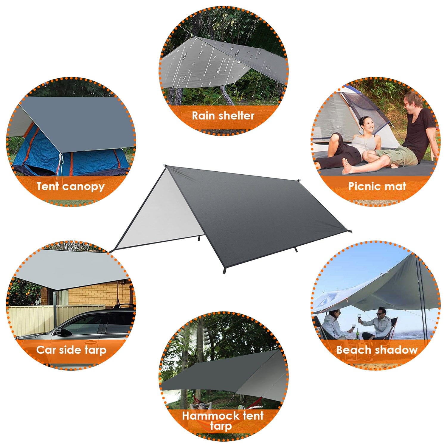 Waterproof Camping Tarp Kit Tent Canopy Awning Portable Rain Fly Best