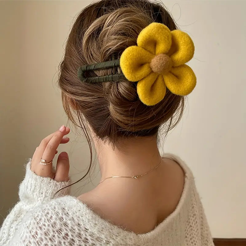 2-Pack: Gorgeous Plush Flower Hairpin Buy Cheap Factory Outlet