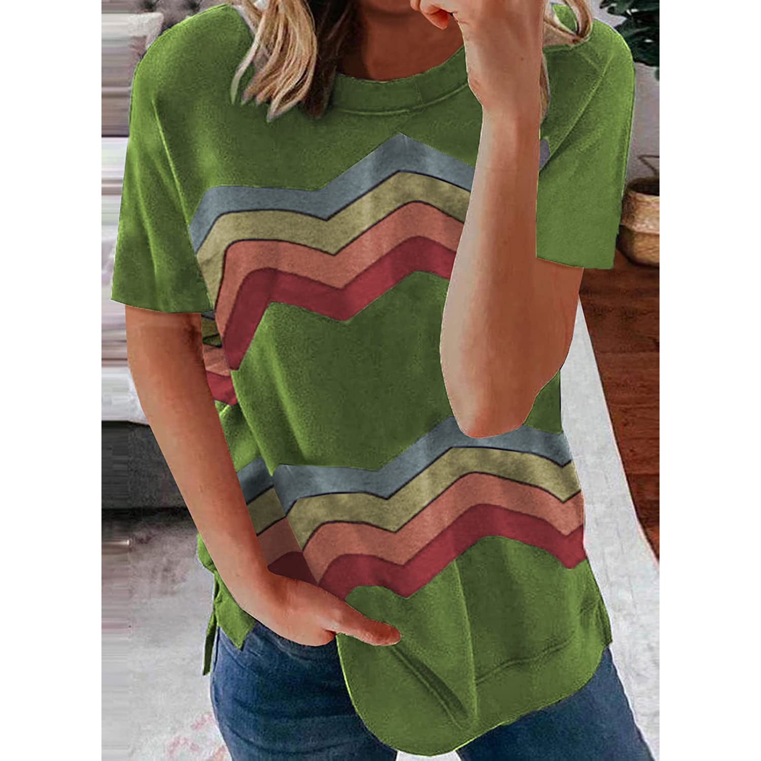 Womens Graphic Crewneck Tee Loose Casual T-Shirt Enjoy Online