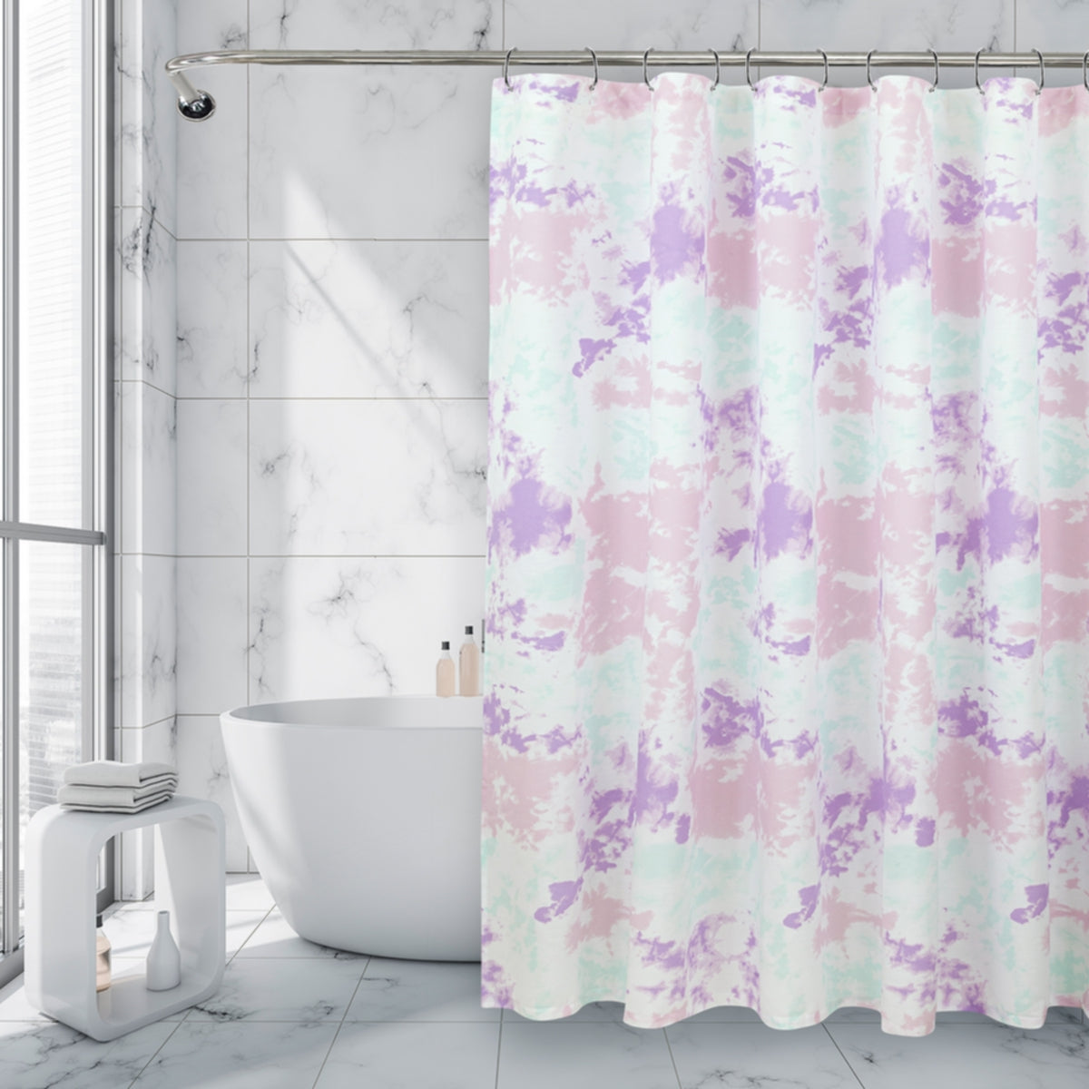 Royale Linens Double Brushed Microfber 1800 Thread Printed Shower Curtain Cheap Sale Really