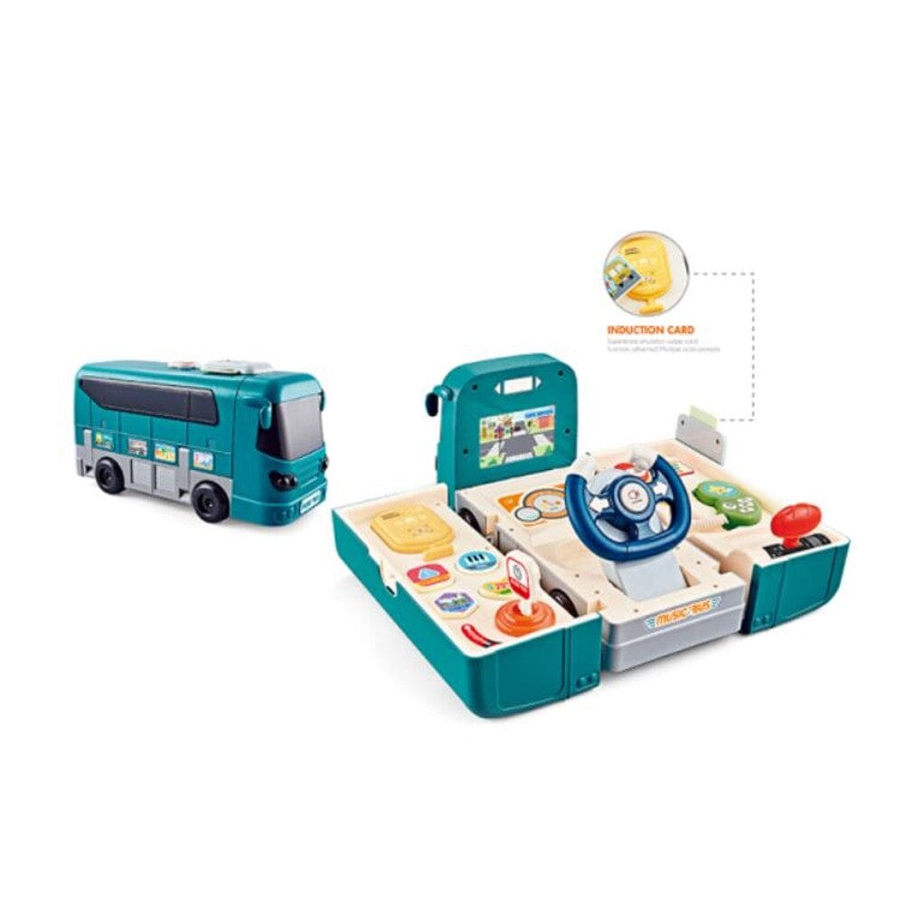 Bus Car Toy, Kids Play Vehicle with Sound and Light, Simulation Steering Wheel Discount For Sale