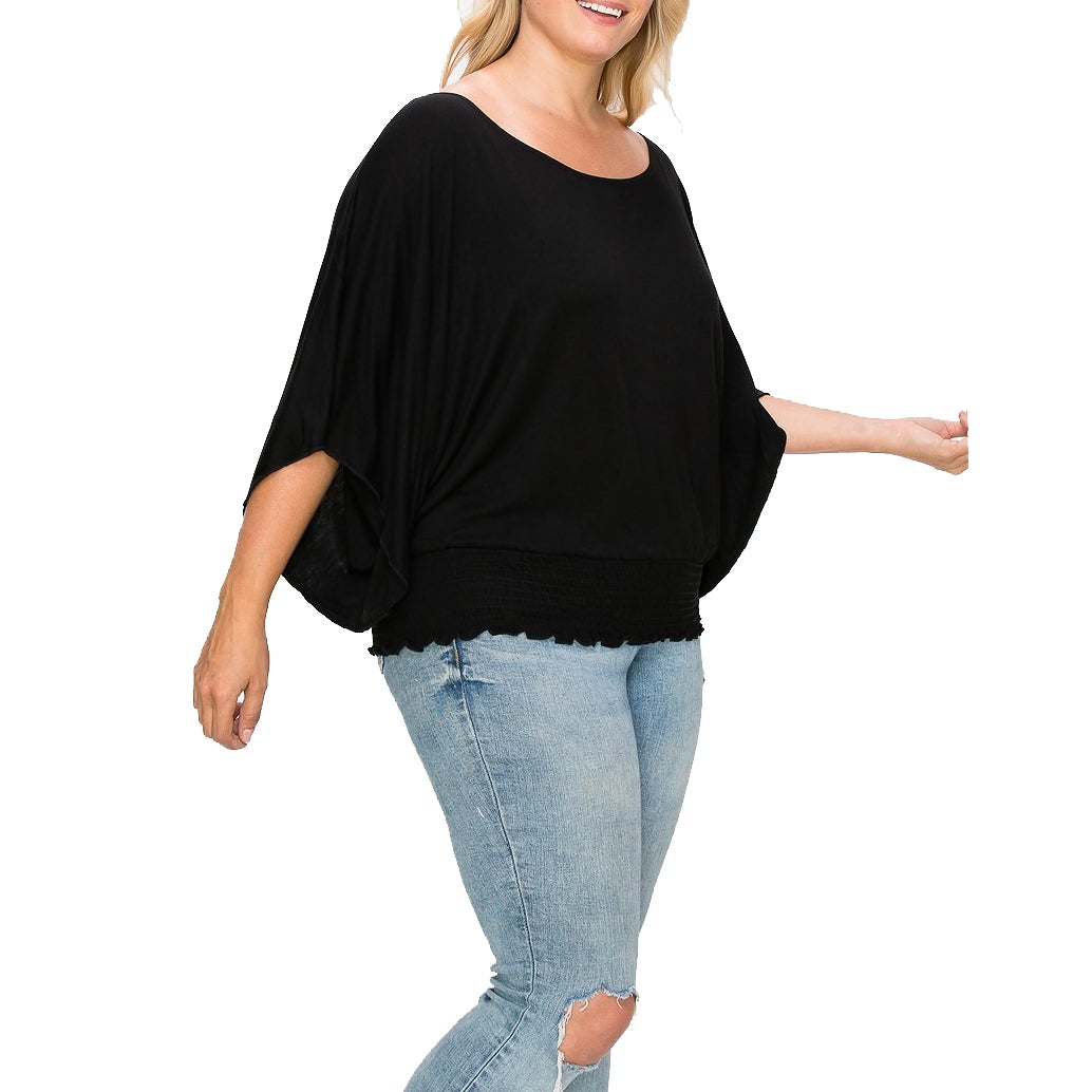 Solid Top Featuring Flattering Wide Sleeves Sale Cheap Online