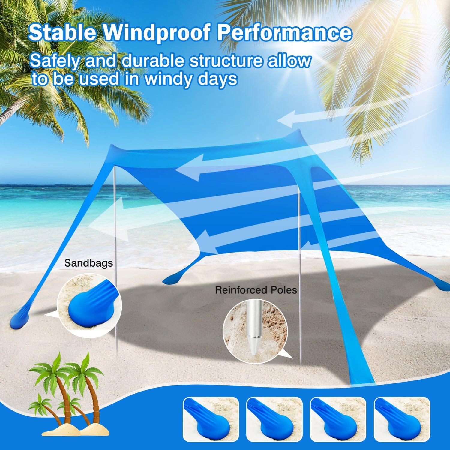 Foldable Beach Canopy Tent Collapsible Shade Visit New Cheap Pice