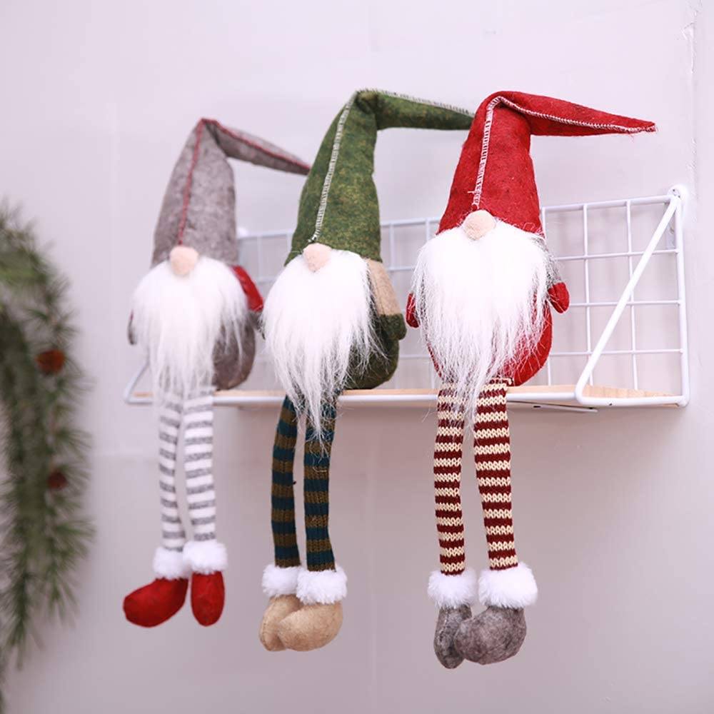 3 Piece: Handmade Sitting Long-Legged Christmas Elf Bottle Decoration Set Marketable