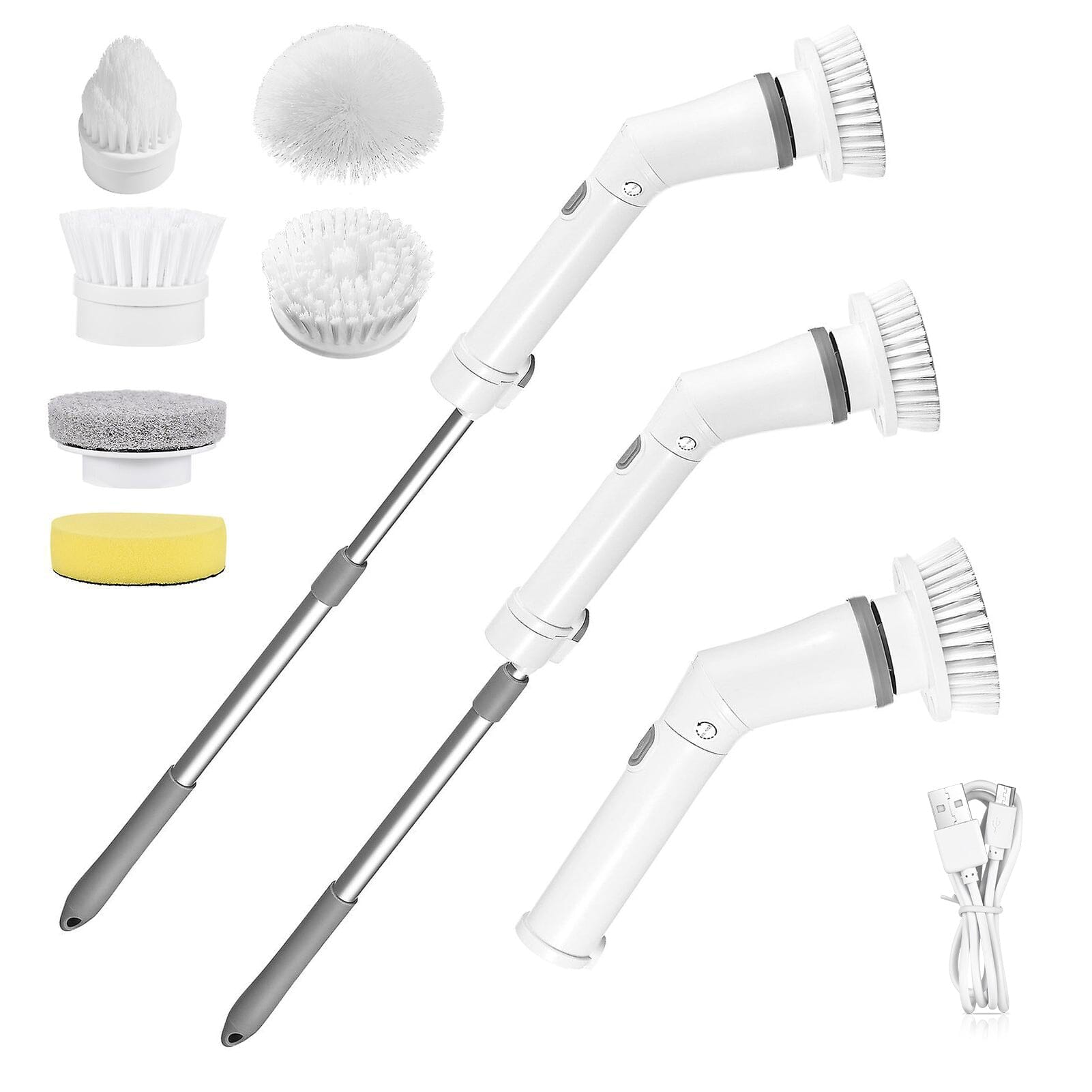 Rechargeable Telescopic Cleaning Brush 6 Replaceable Heads 2 Speed Adjustable Extension Arm Best Pices Cheap Pice