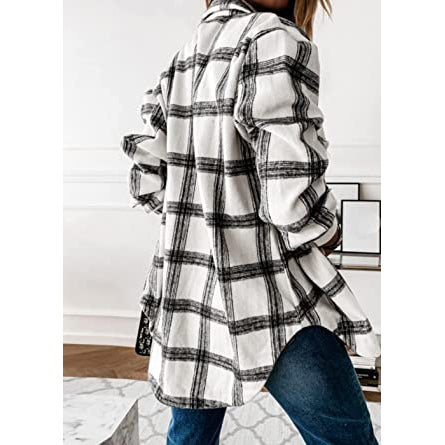 Women's Fall Clothes Plaid  Jacket Long Sleeve For Sale Wholesale Pice