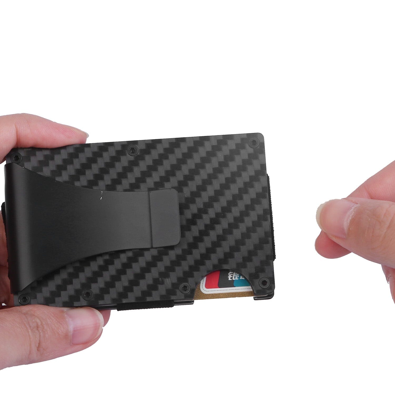 Credit Card Holder with Cash Clip Carbon Fiber RFID Blocking Scan for Men 2025 Cheap Online