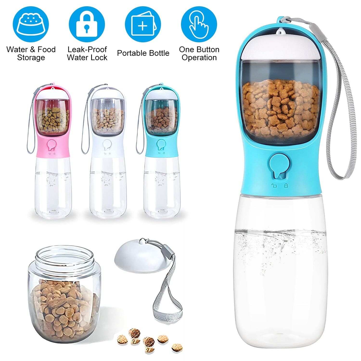 18.6 oz Portable Dog Water Dispenser with Detachable Food Container Free Shipping Manchester