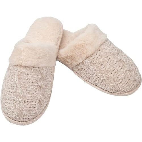 Roxoni Fur Trim Knit Sweater Slippers for Women Quality Free Shipping Outlet