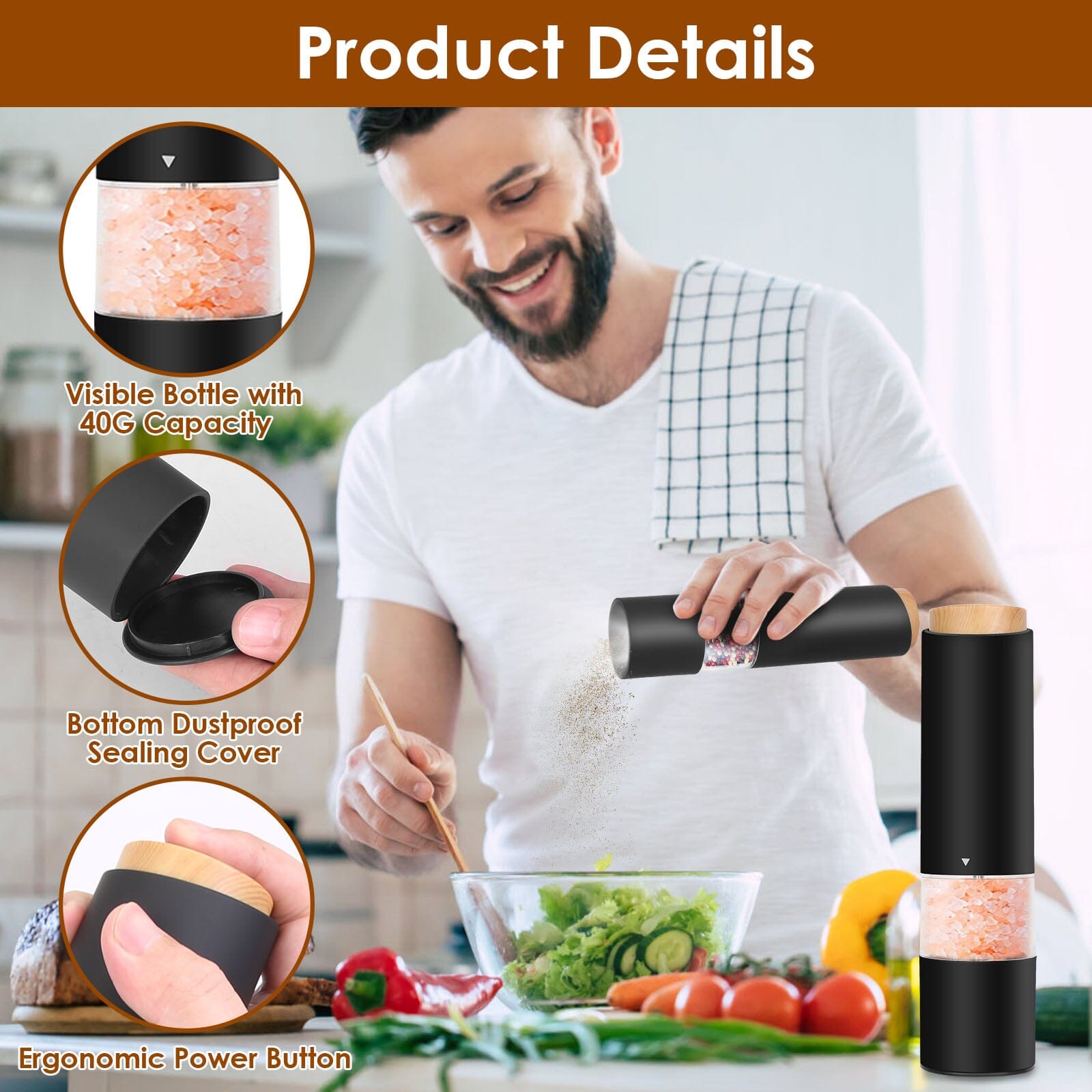 2-Pieces: Electric Salt and Pepper Grinder Battery Powered with Adjustable Coarseness Fast Delivery Cheap Online