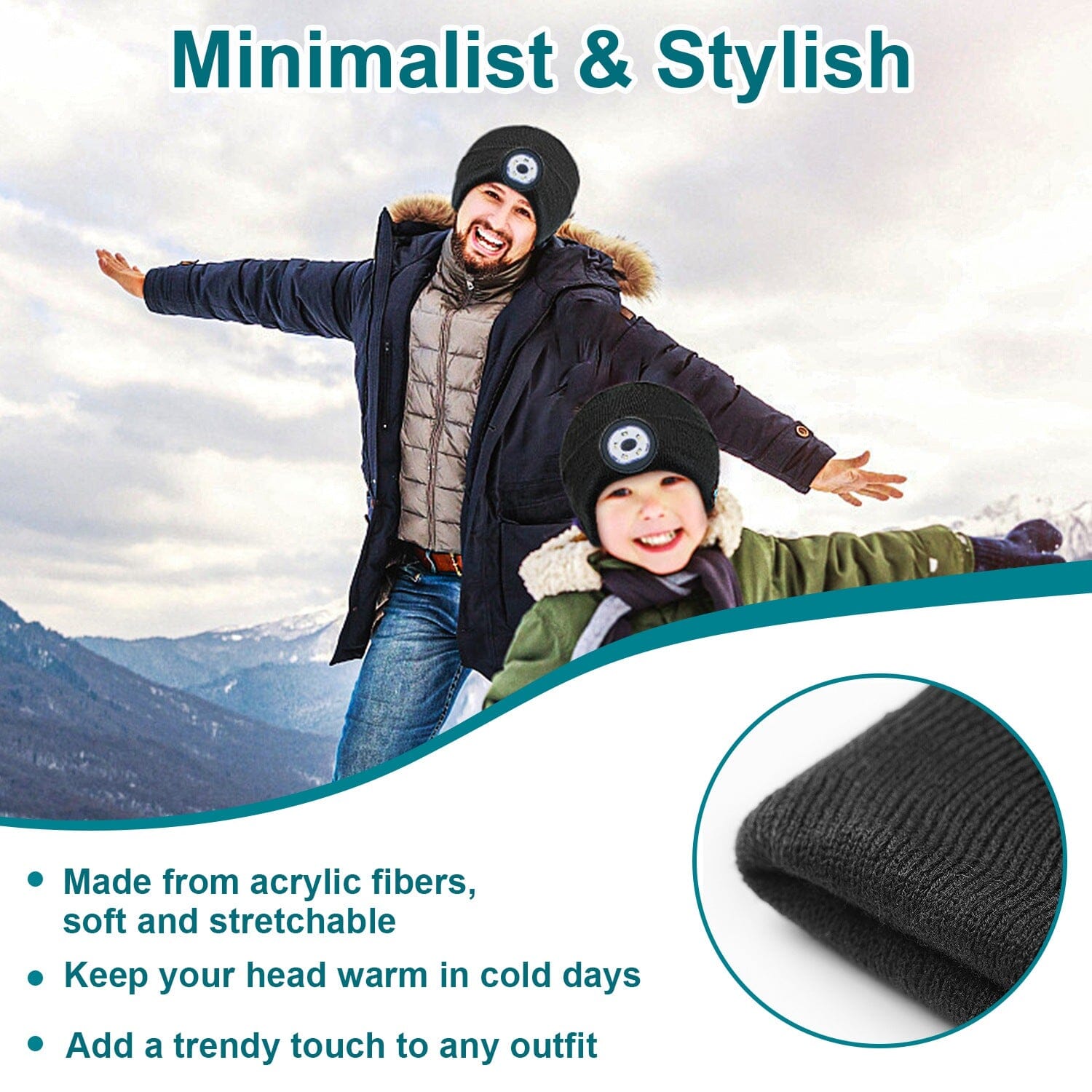 5.0 Wireless Beanie Hat with 3 Lighting Modes On Hot Sale