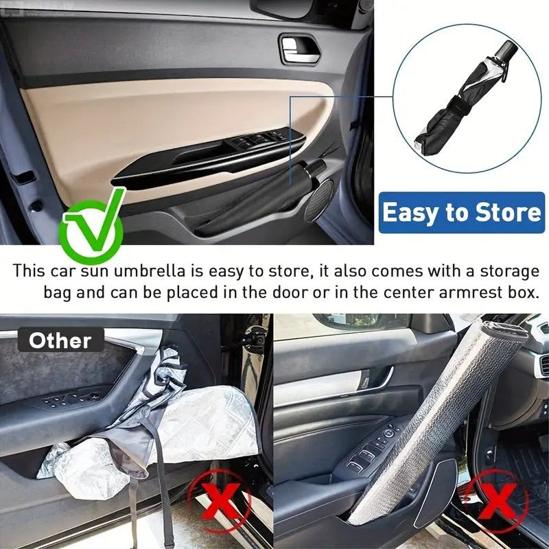 Car Windshield Sun Shade UV Rays and Heat Sun Visor Protector Foldable Reflector Umbrella Genuine Cheap Pice