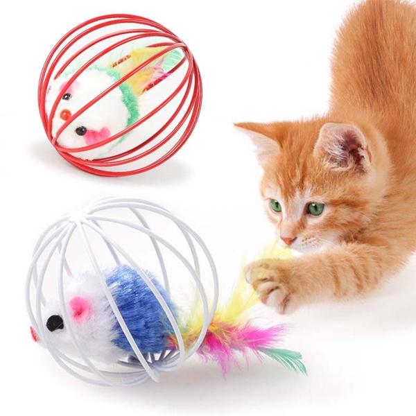 5-Pack: Pet Cat Kitten Playing Mouse Ball Cage Fashion Style For Sale