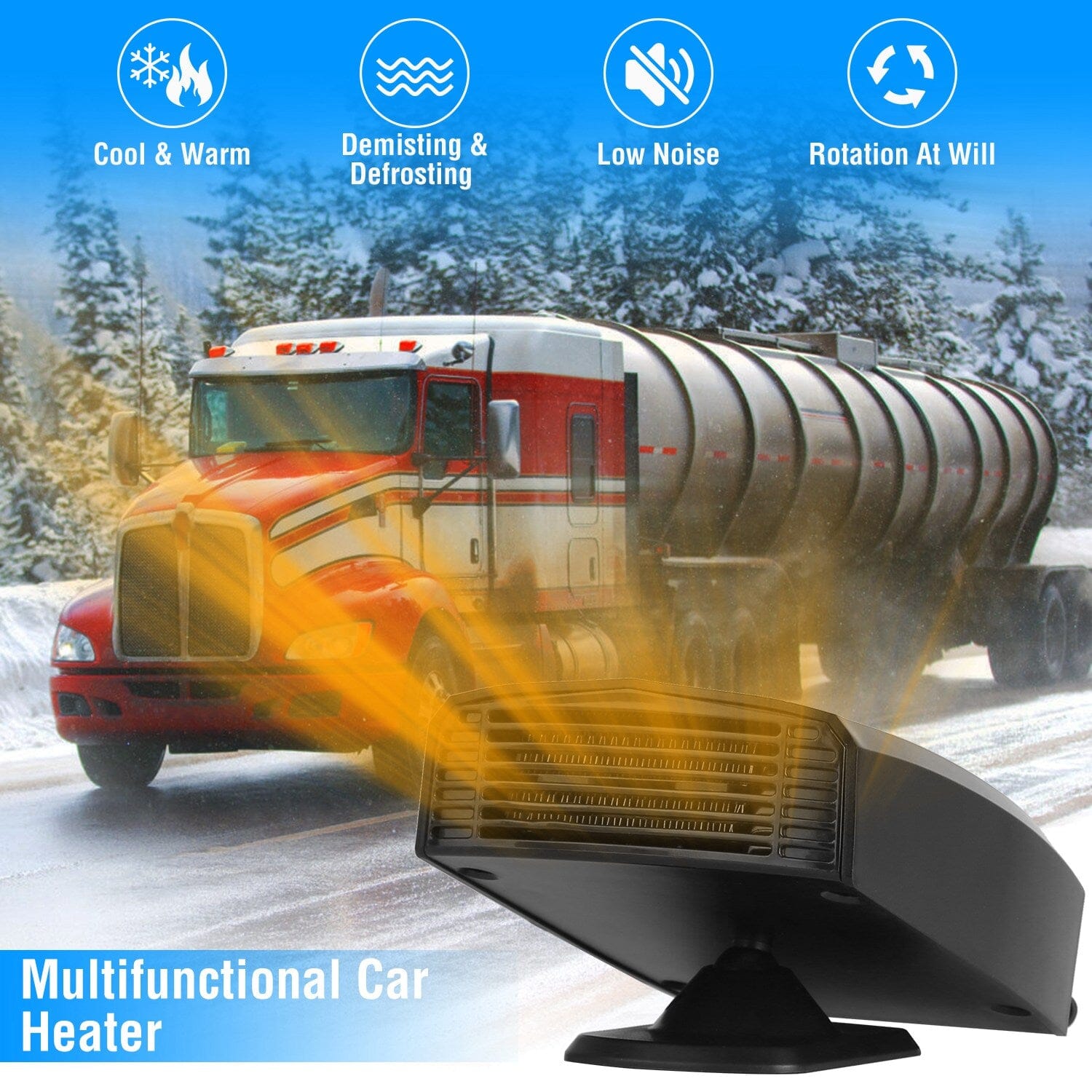 Portable Car Heater Heating Fan 2-in-1 Defroster Defogger Demister Windshield Heater Amazon Sale Online