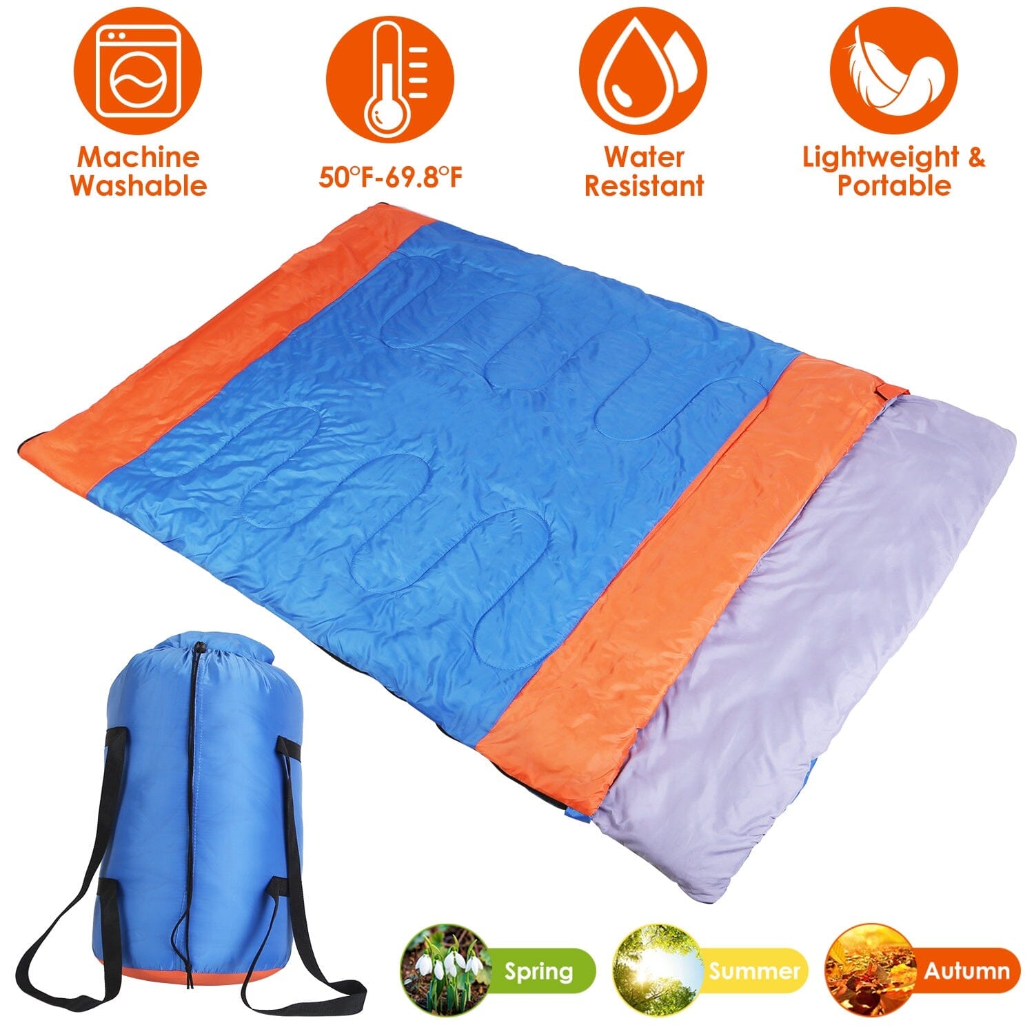 Water Resistant Camping Cotton Liner Sleeping Bag with Sack Visa Payment For Sale