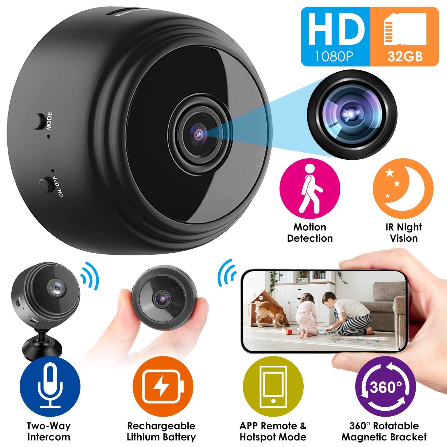 WIFI IP Home Security Camera 1080P Full HD with 32GB MMC Card Sale Real