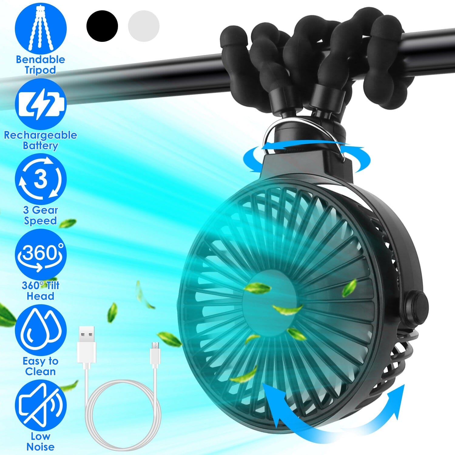 Rechargeable Handheld Fan with Flexible Tripod Buy Cheap Newest