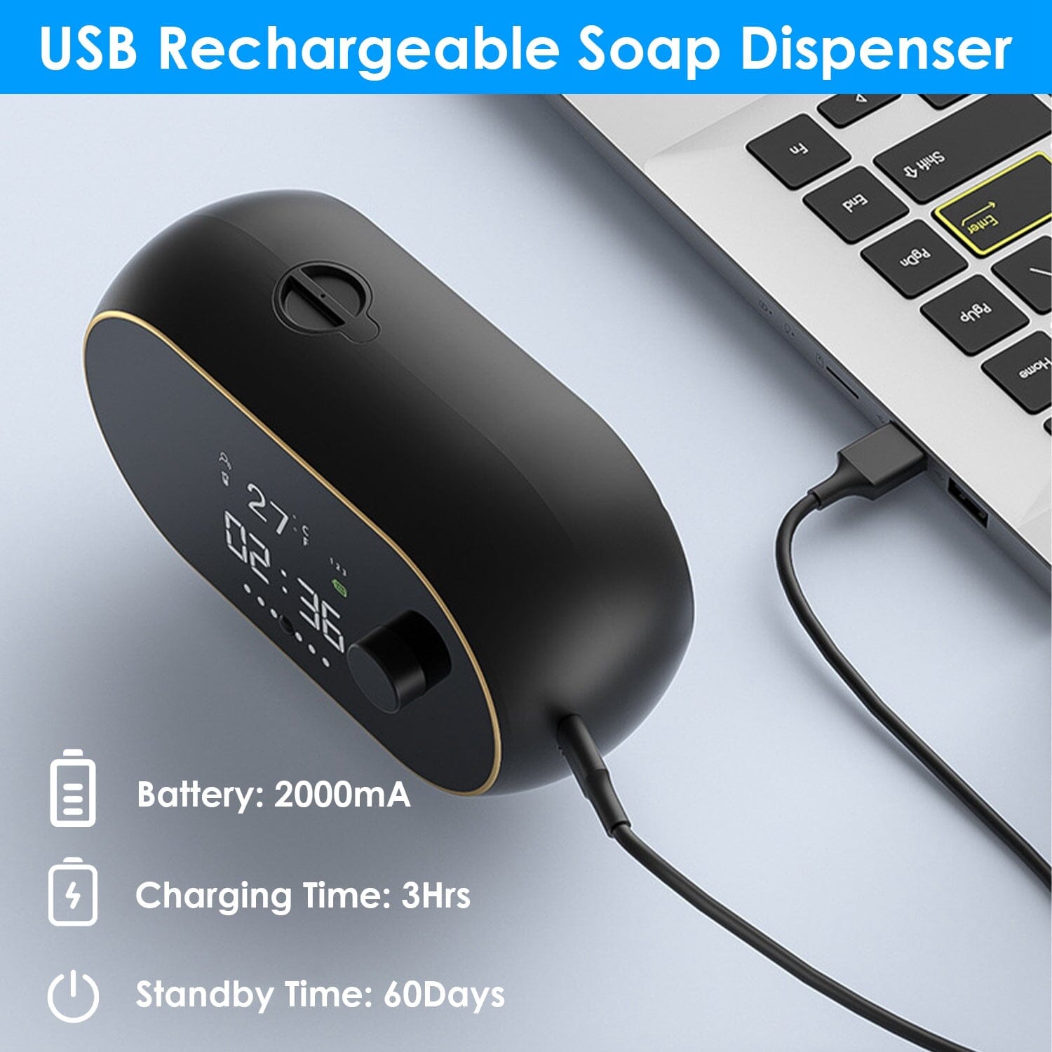 Automatic Soap Dispenser Wall Mounted Hand Free with Clock Temperature Best Place Sale Online