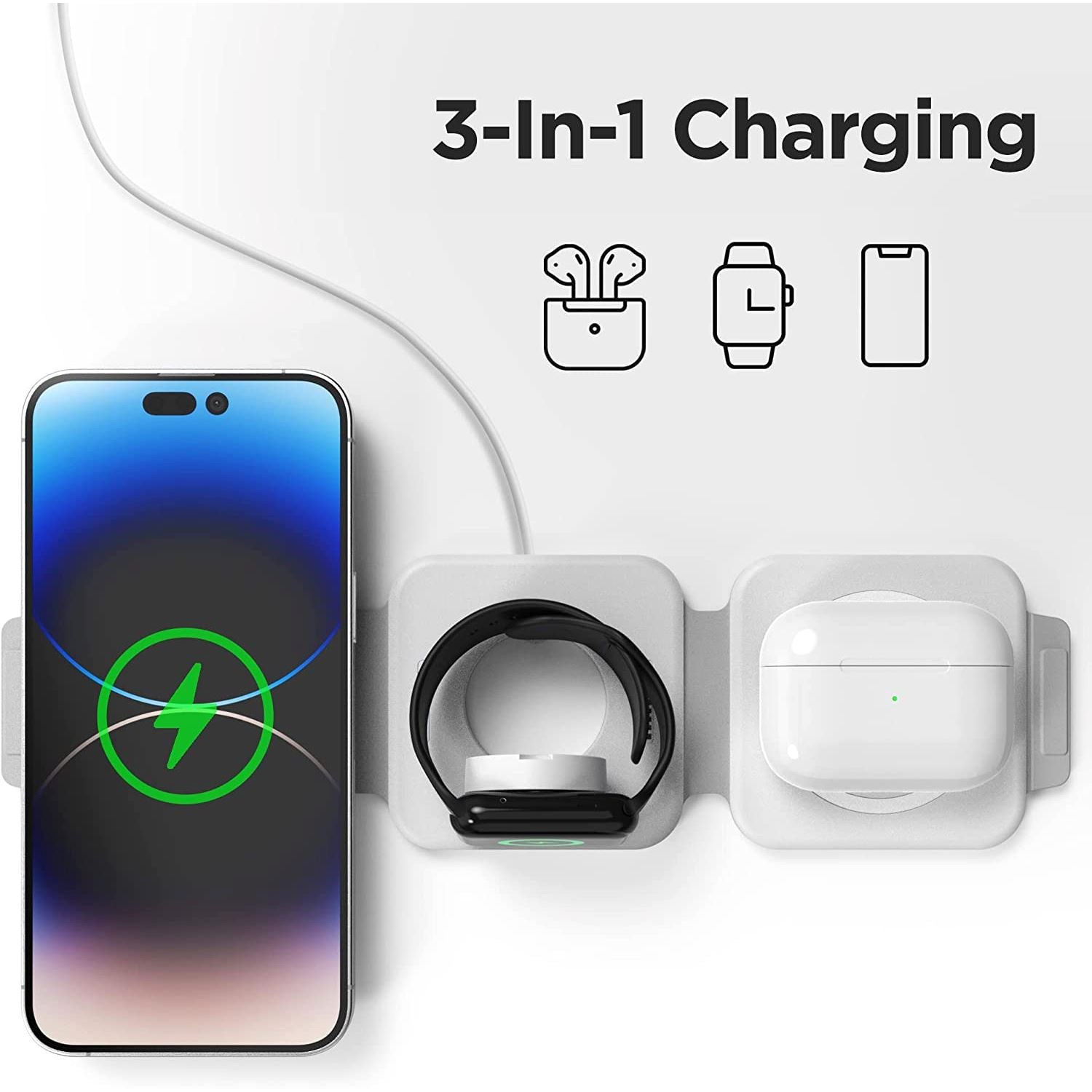 2-Pack: 3-in-1 Travel Charging Station for AirPods, Apple Watch and iPhone Cheap From China