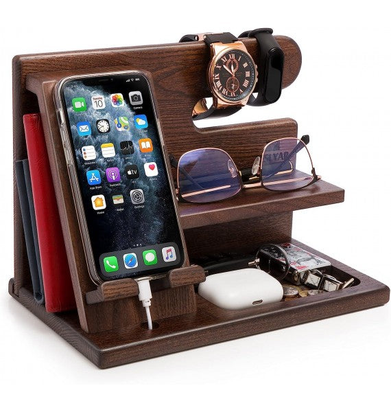 TESLYAR Wood Phone Docking Station Ash Key Holder Wallet Stand Buy Cheap For Nice