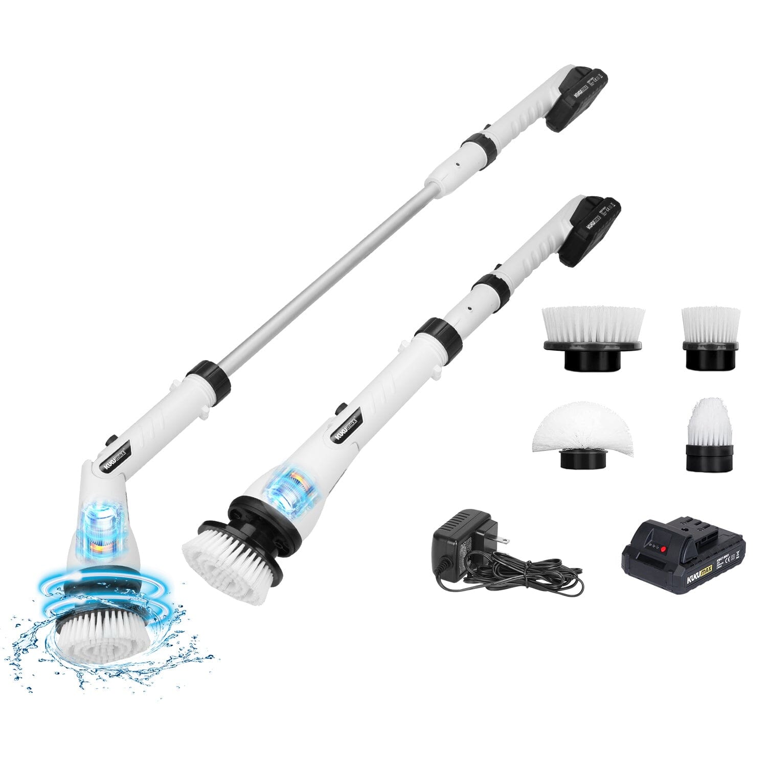 Electric Cordless Spin Scrubber Cleaning Brush with 4 Replaceable Heads Outlet Pay With Paypal