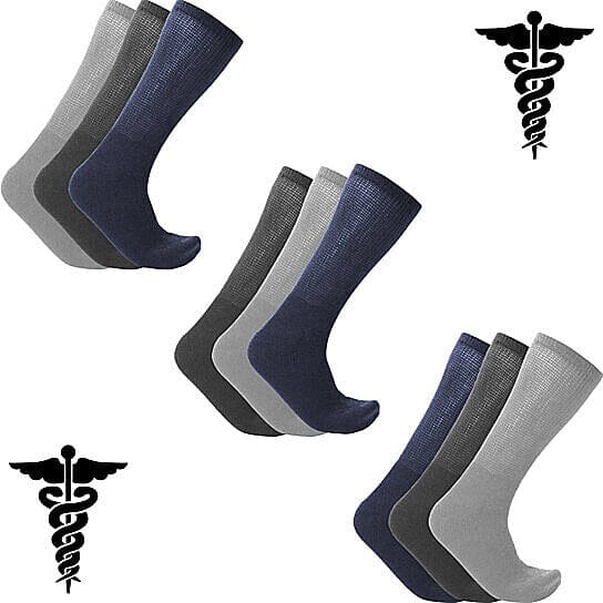 9-Pairs: Physician Approved Health Diabetic Crew Circulatory Socks Limited Edition Sale Online