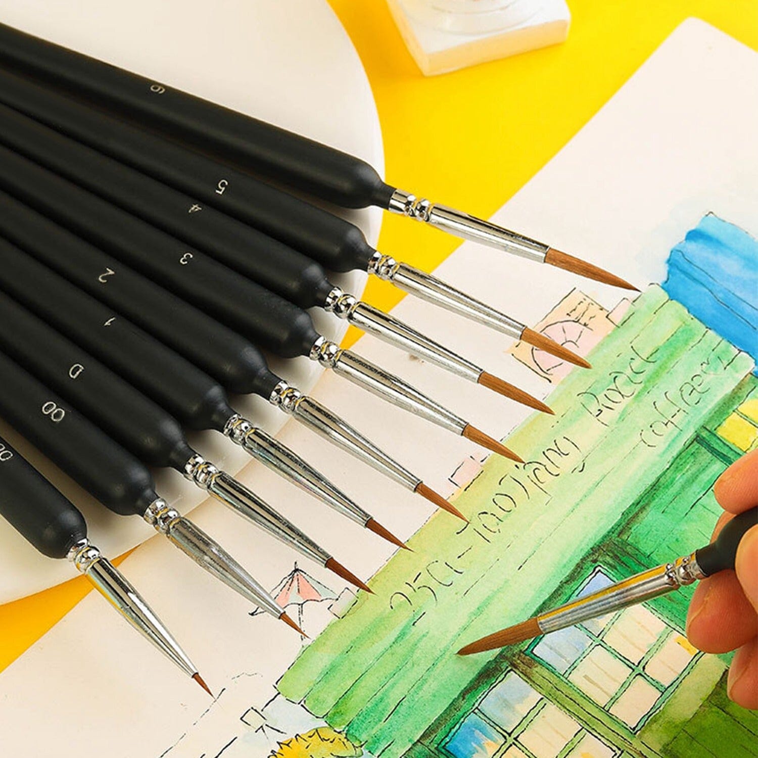 10-Piece: Miniature Detail Paint Brush Set Cheap Low Shipping