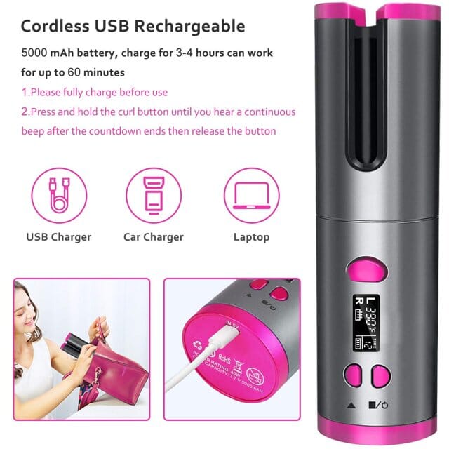 Unbound Cordless Automatic Hair Curler Outlet Top Quality