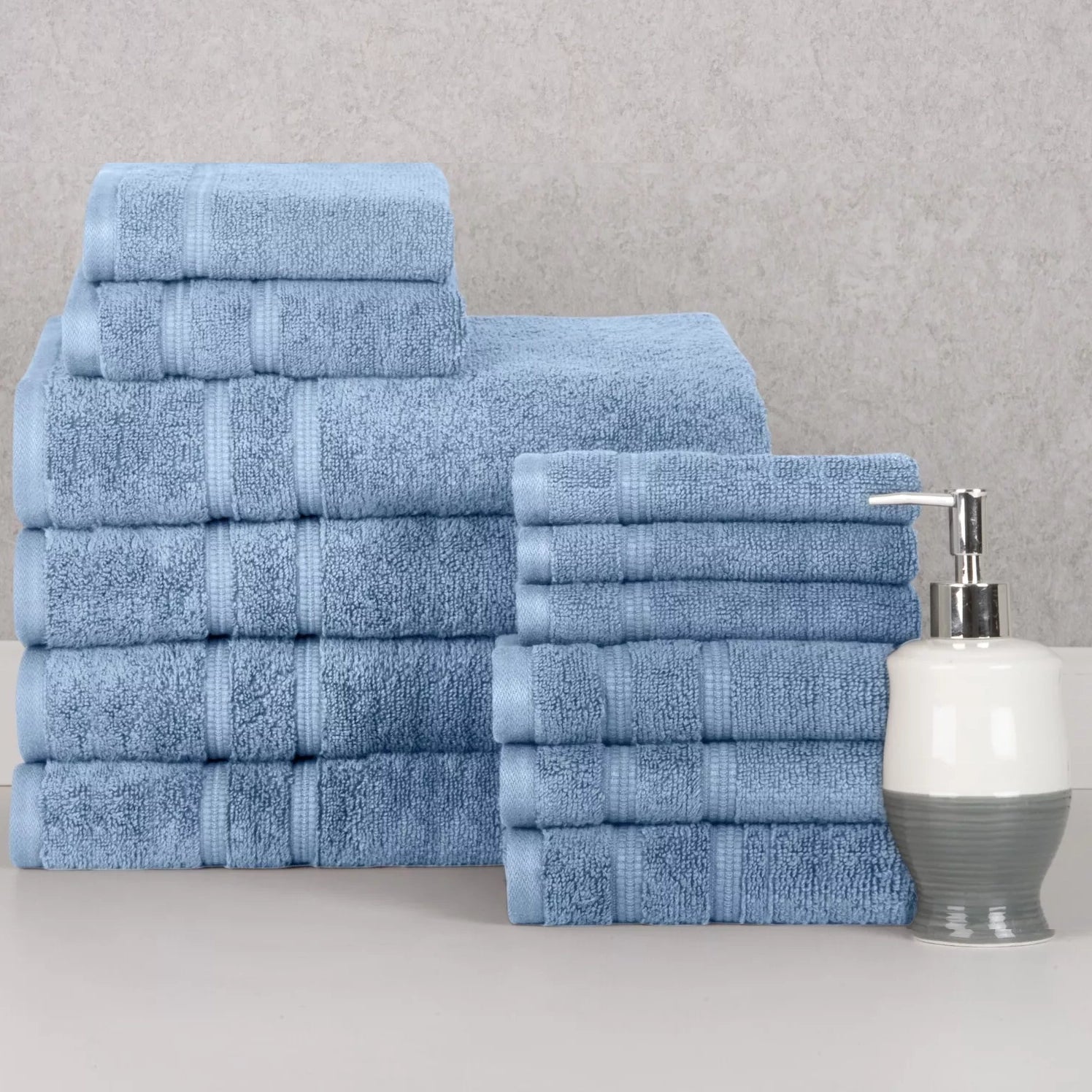 12-Piece Set: Bibb Home Zero Twist Egyptian Cotton Towel Set Free Shipping 2025 Unisex