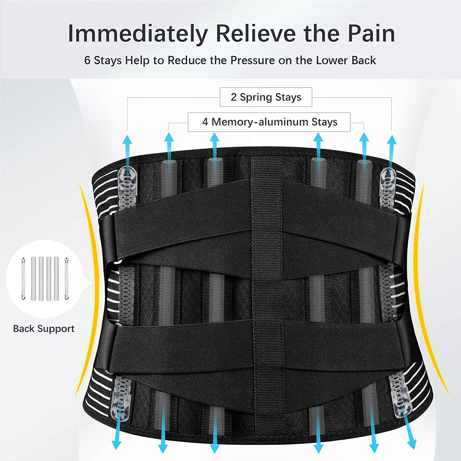 Braces for Lower Back Pain Relief with 6 Stays Sale Choice