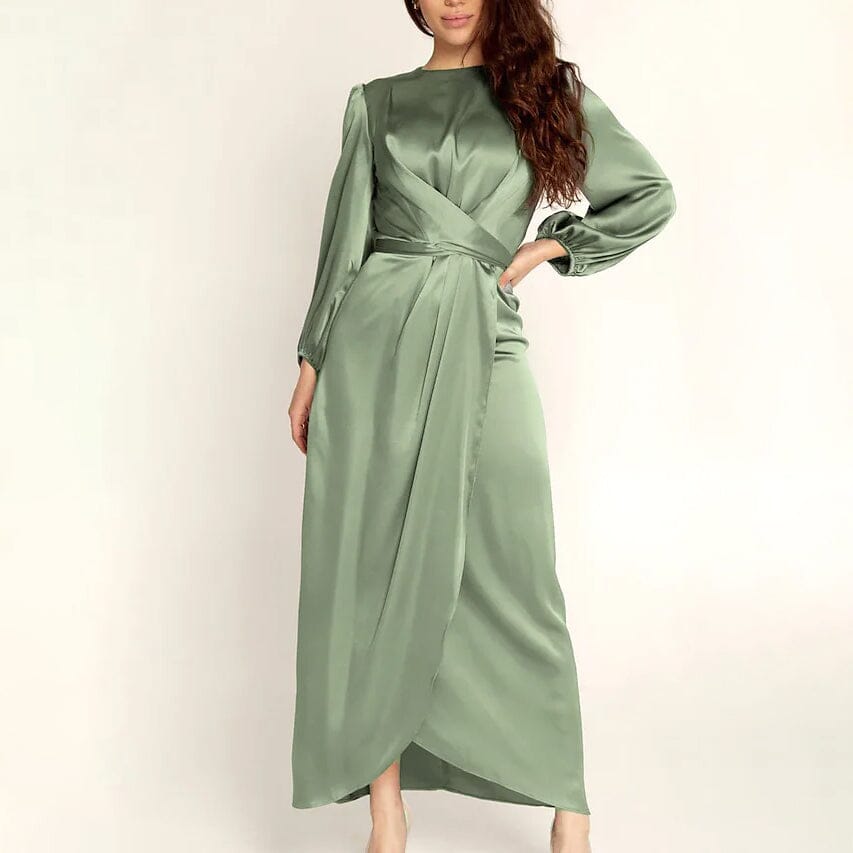 Women's Satin Swing Maxi Dress Cheap Pice Wholesale