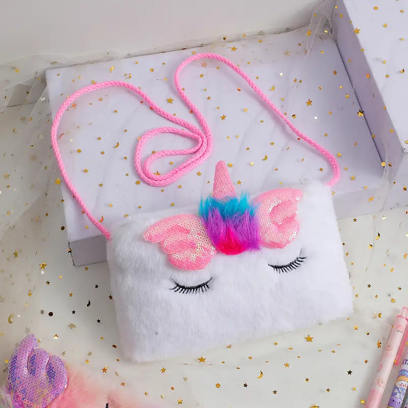 Girls Cute Sequin Plush Unicorn Tie Dye Bag Cheap Sale Store