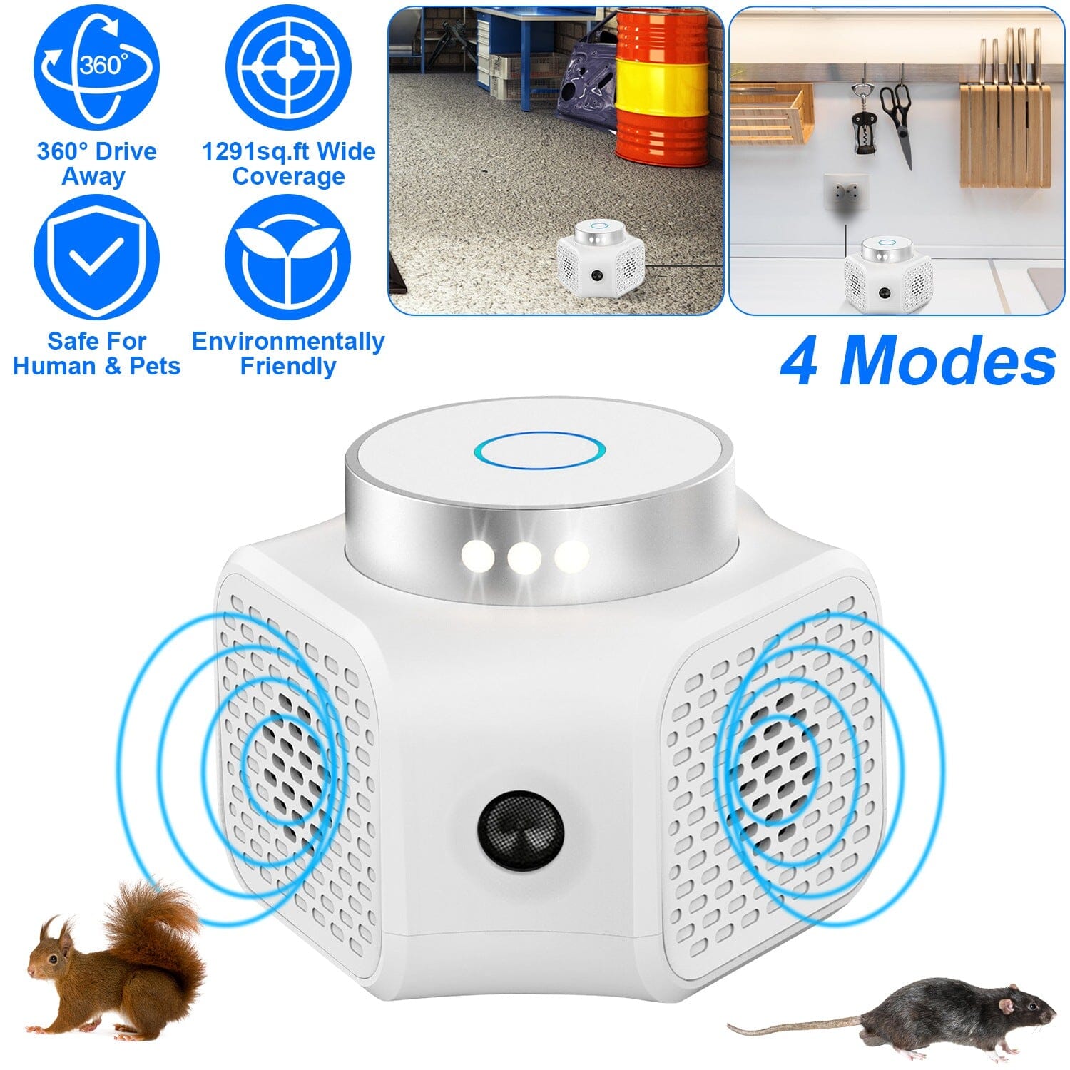 360° Ultrasonic Rodent Chaser Electronic Plug-in Mouse Control Best Deals