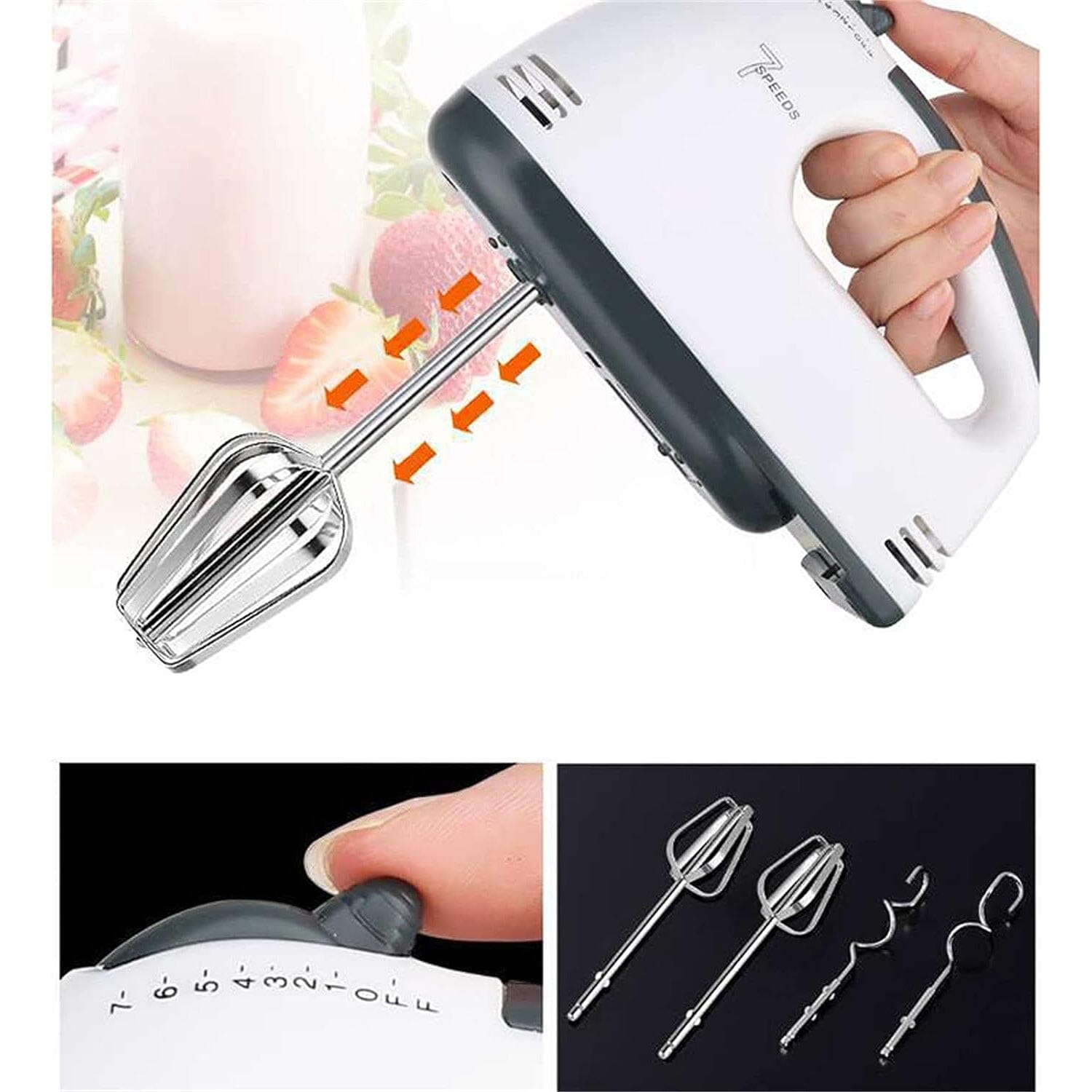 Electric Hand Mixer with 4 Mixing Rods and a Separator For Sale For Sale