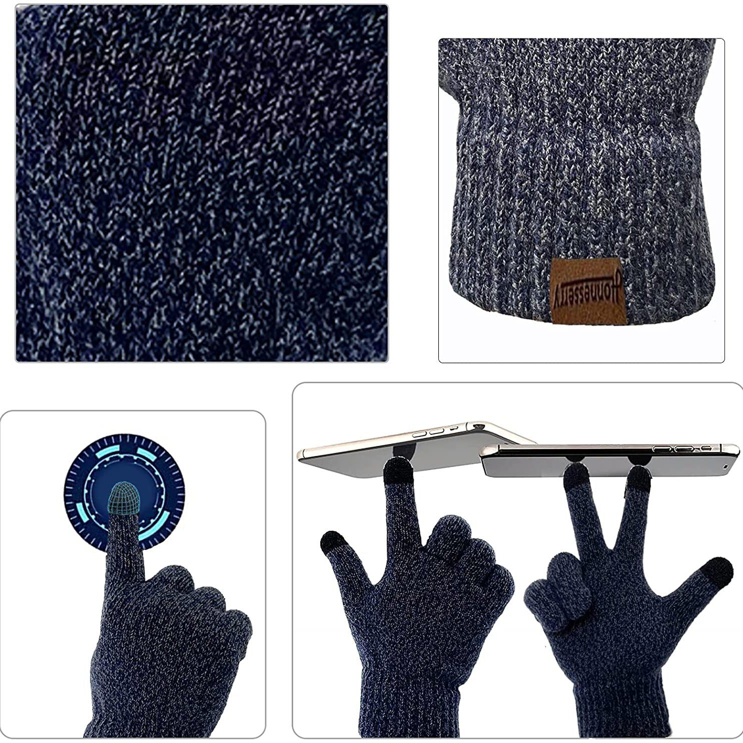 Men's Scaves and Beanie Hat Themal Gloves Set Clearance Geniue Stockist