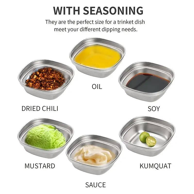 4-Piece Set: Stainless Steel Sauce Dish Discount Big Sale