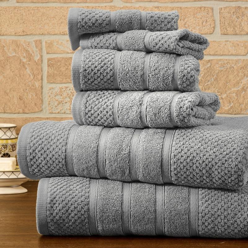 6-Piece Bibb Home Absorbent 100% Egyptian Cotton Towel Set Free Shipping Factory Outlet