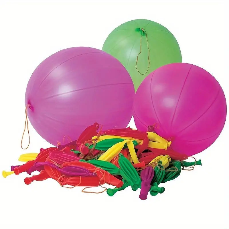 50-Pieces: Vibrant Punch Balloons Set - Heavy-Duty, Rubber-Banded, and Long-Lasting Sale Shop Offer