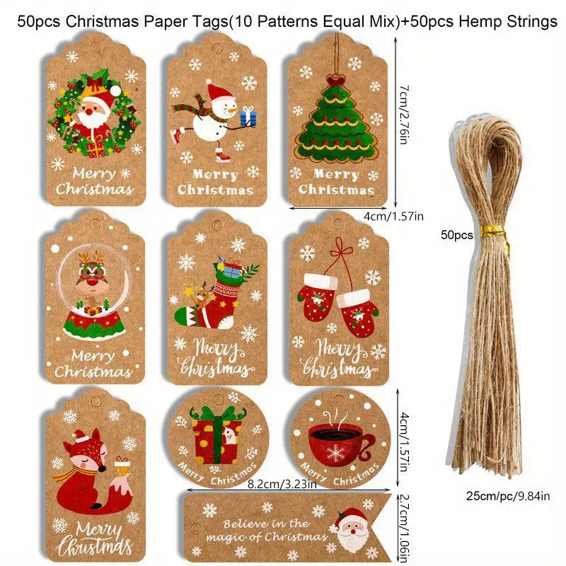 50-Pieces: Christmas Gift Box Decoration Tag Cheap Best Wholesale