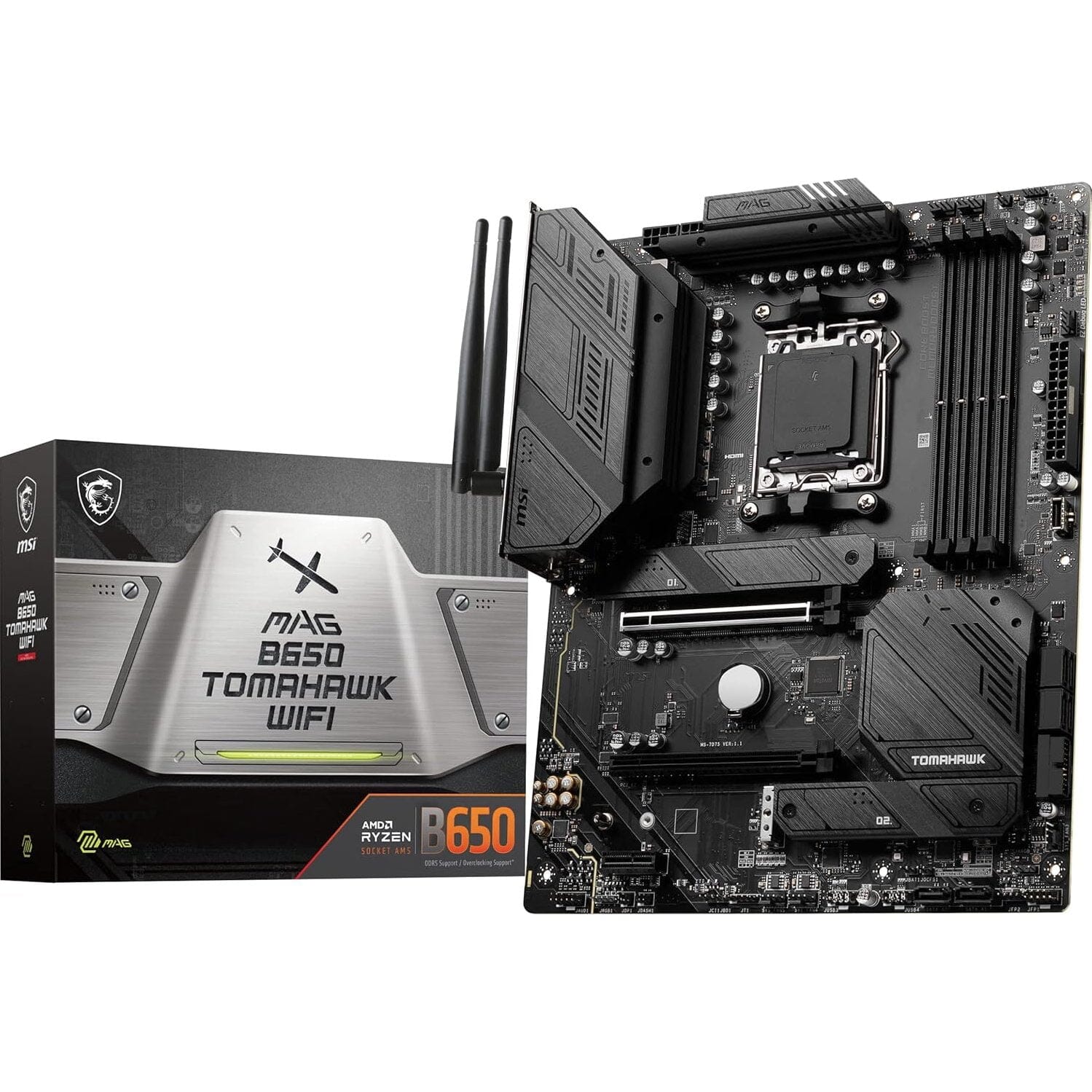 MSI MAG B650 Tomahawk WiFi Computer Gaming Motherboard (AM5, ATX, DDR5, PCIe 4.0, M.2, SATA 6Gb/s, USB 3.2 Gen 2, HDMI/DP, Wi-Fi 6E, AMD Ryzen 7000 Series Processors) (Refurbished) Cheapest Pice