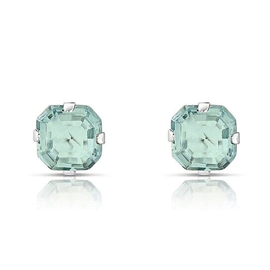 1.3 Carat Cz Asscher-Cut Sterling Silver Stud Earrings Sale Big Discount