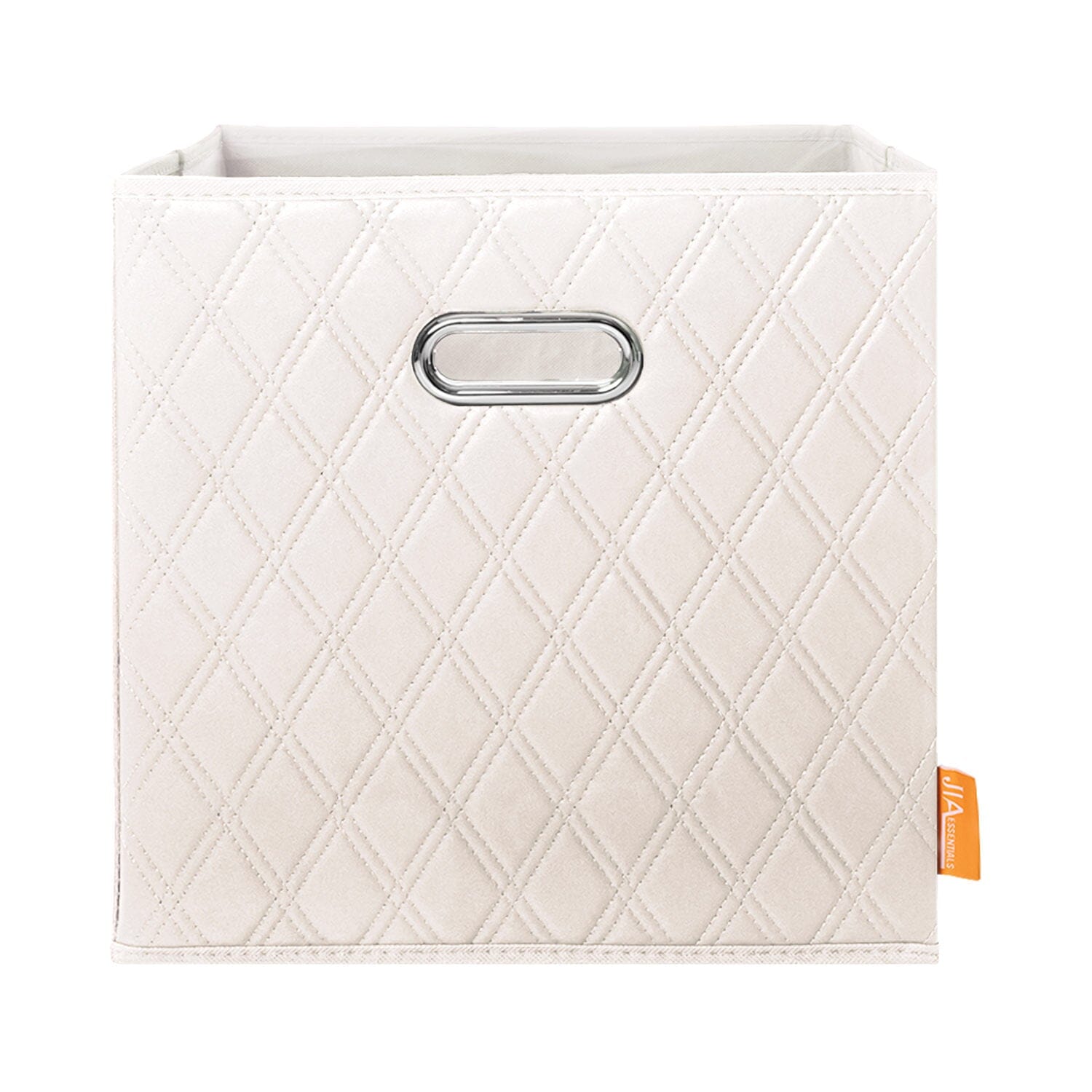 Set of 2: 11-13 Foldable Diamond Patterned Faux Leather Storage Cube Bins Discount Footaction