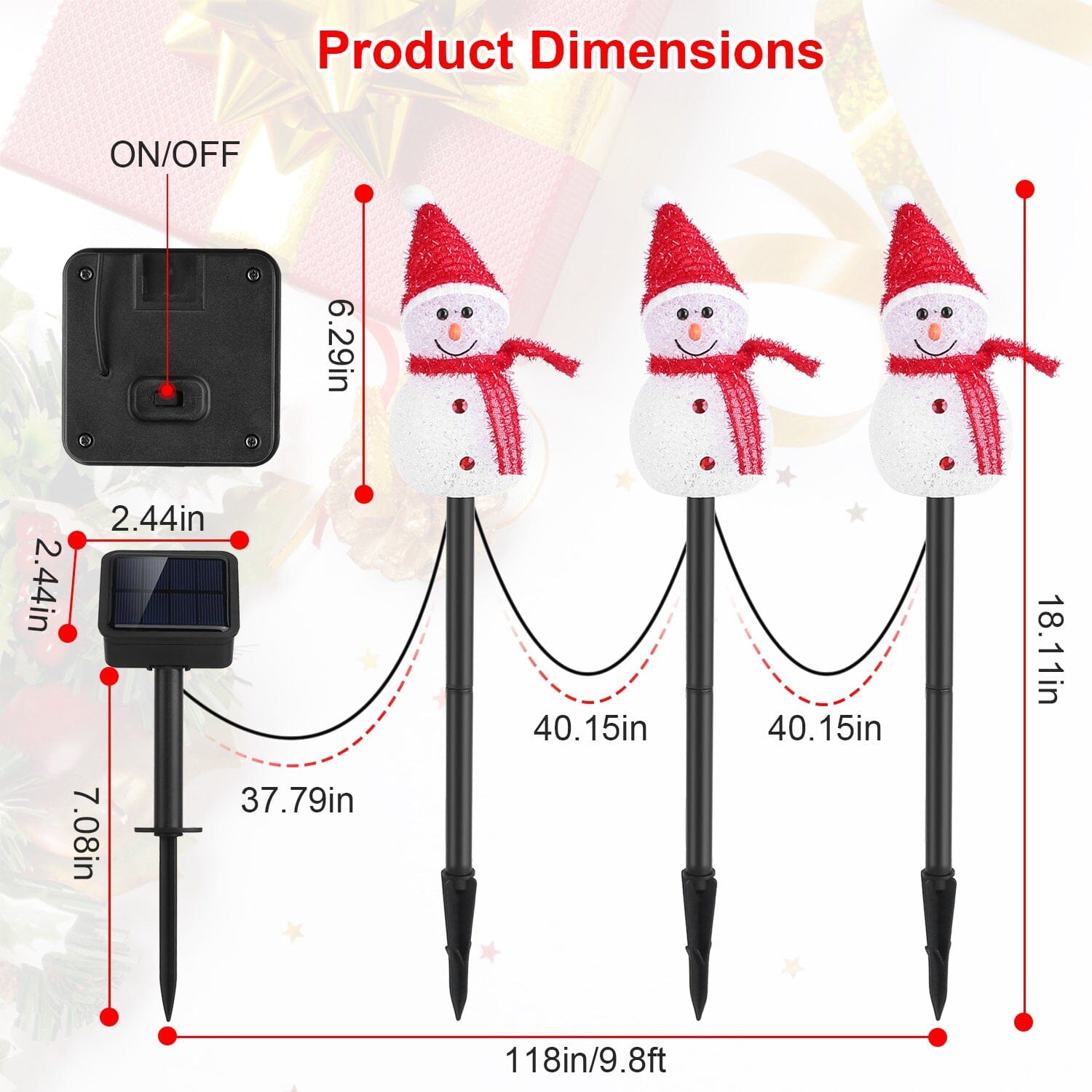 Solar Powered Lamp 3 Snowmen Garden Stake Light Cheap Sale Footlocker Finishline