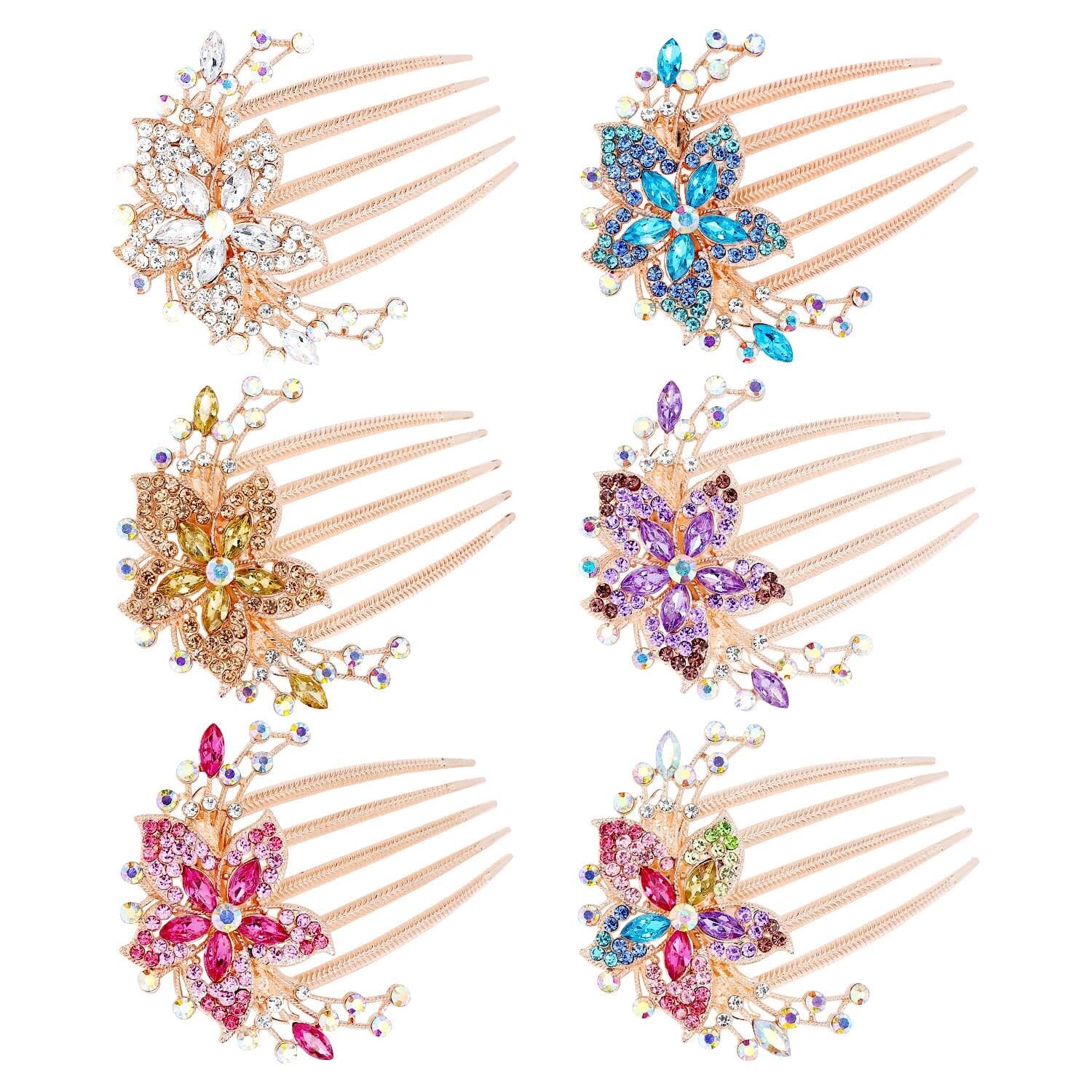 6-Pieces: Rhinestone Encrusted Hairpin Barrette Accessory Store Cheap Online