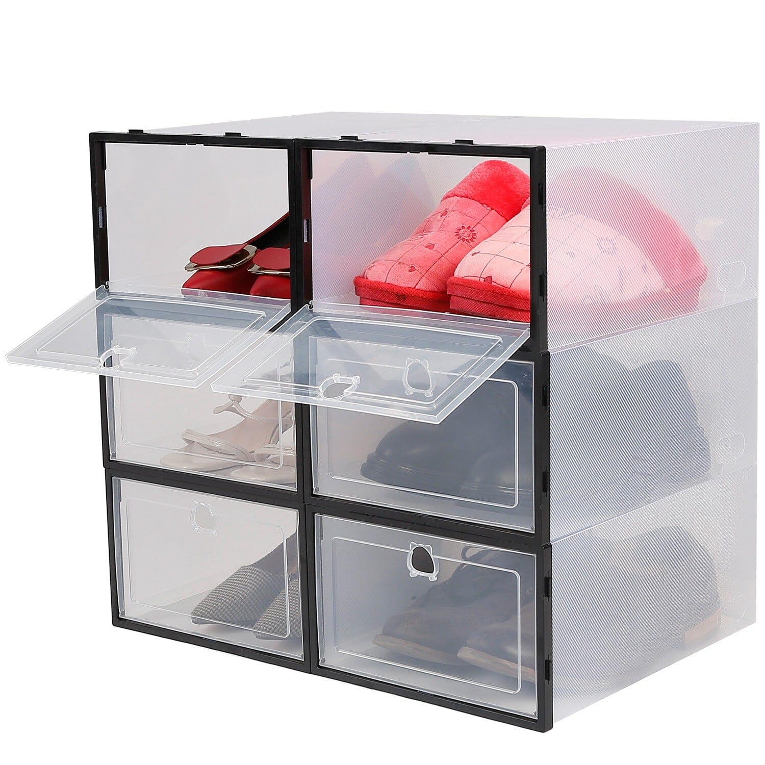 Stackable Shoe Storage Bin Transparent Dustproof Cheap Pice