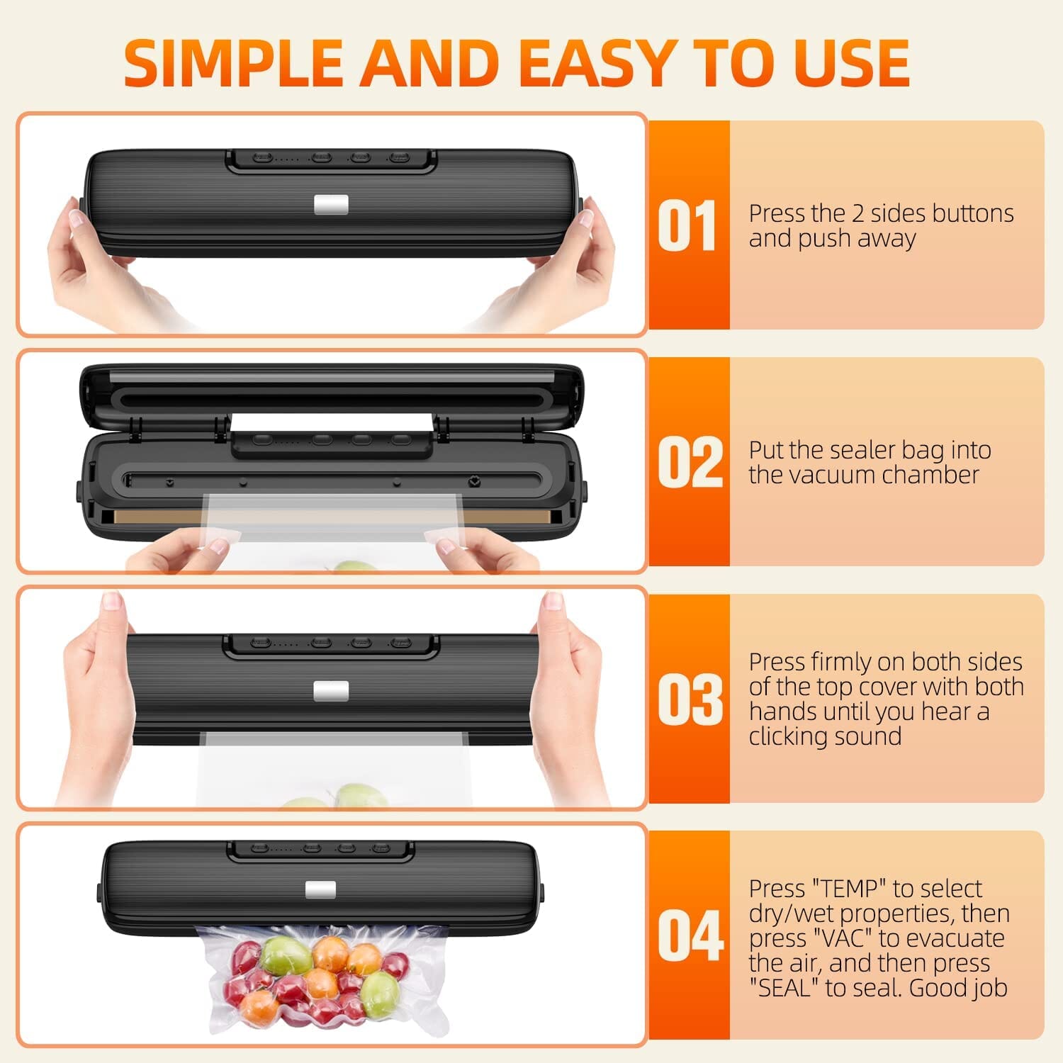 Food Vacuum Sealer Automatic Air Sealing System Clearance Discounts